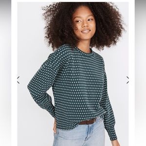 NWT Madewell Floral Jacquard Puff-sleeved Top